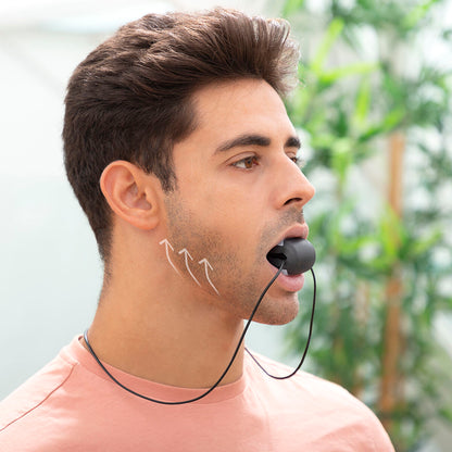 Schwarzer Kiefertrainer Jaggler von InnovaGoods aus Silikon – Produktansicht