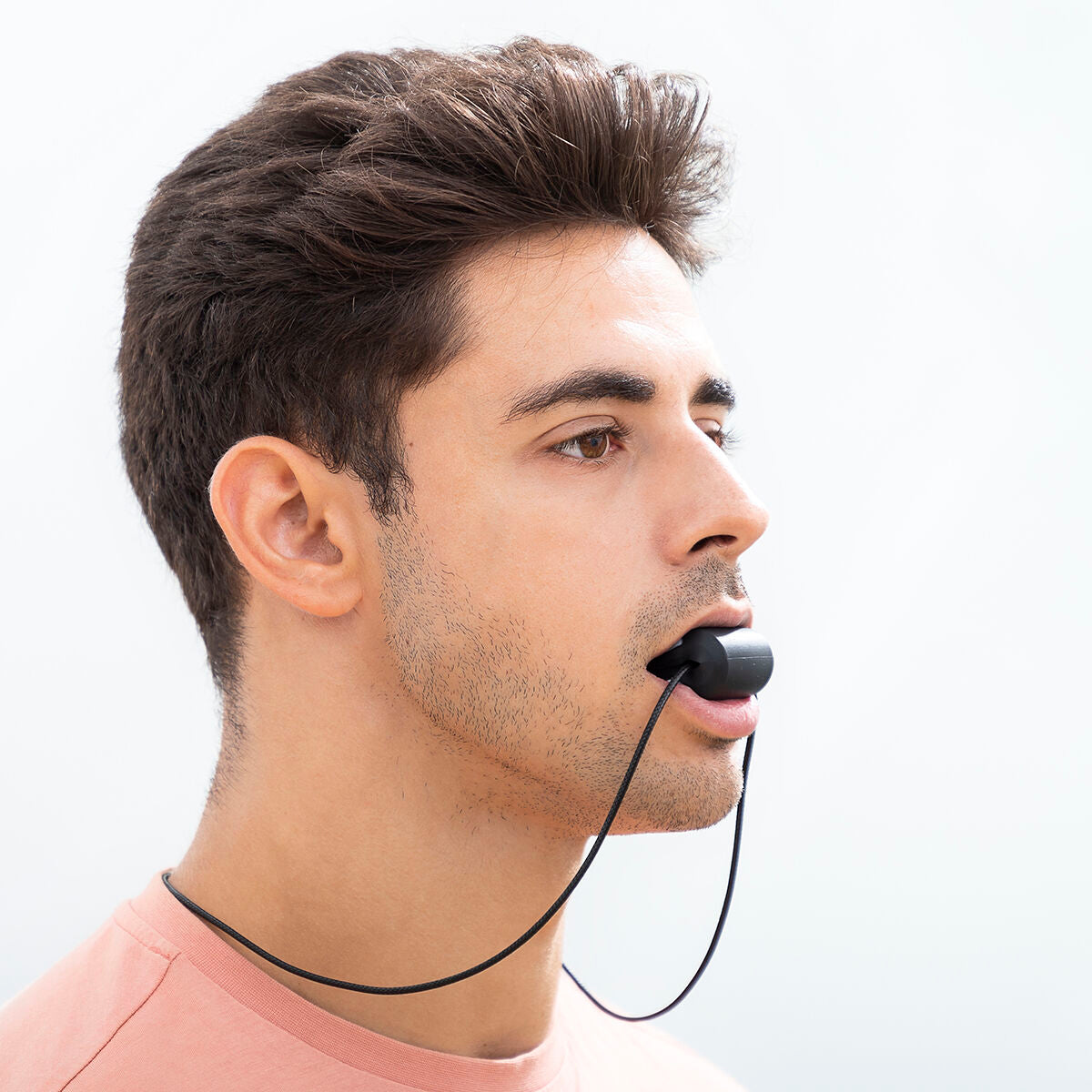 Schwarzer Kiefertrainer Jaggler von InnovaGoods aus Silikon – Seitenansicht