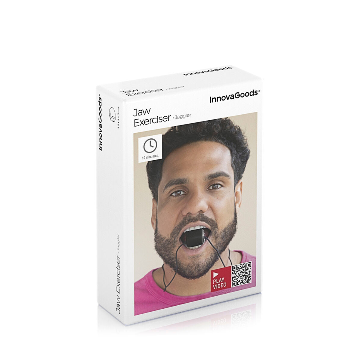 Schwarzer Kiefertrainer Jaggler von InnovaGoods aus Silikon – Verpackung