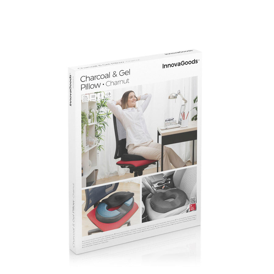 InnovaGoods Charnut ergonomisches Gel-Sitzkissen mit Bambuskohle und abnehmbarem Bezug – Detailansicht