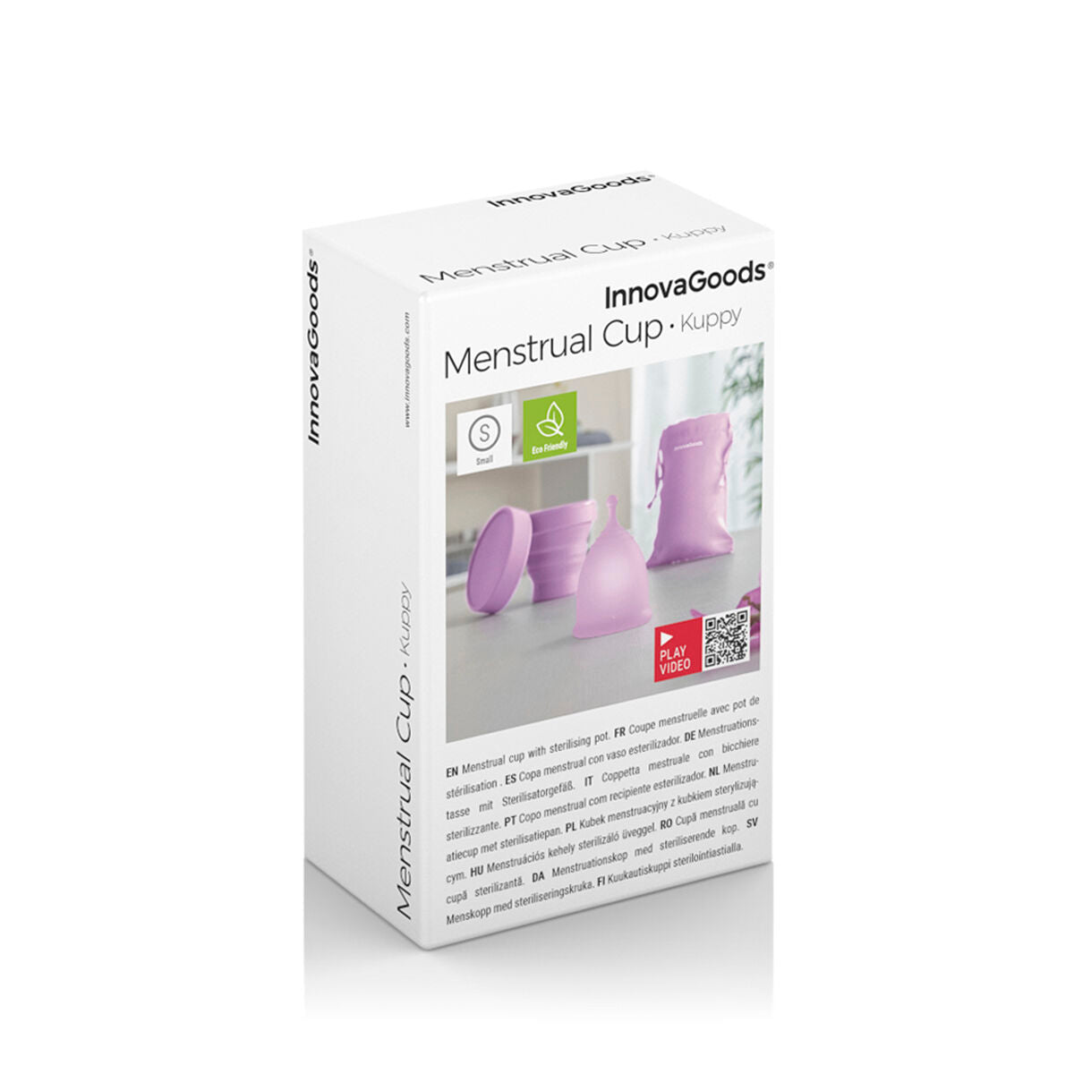 Kuppy Menstruationstasse von InnovaGoods mit Zubehör – Detailansicht