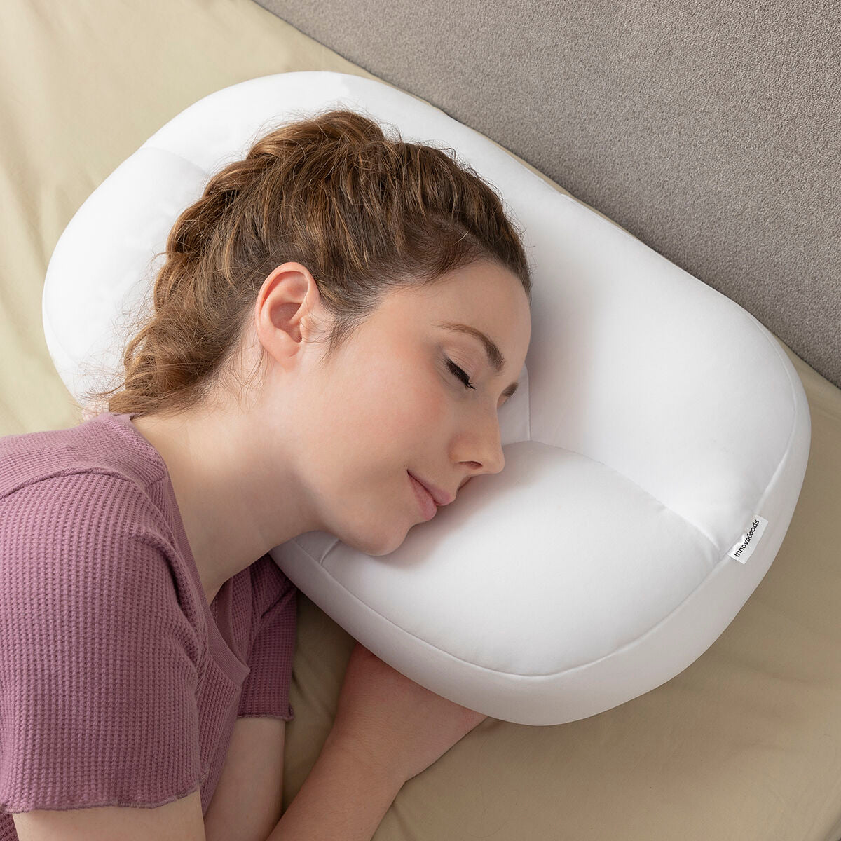 3D Anti-Falten-Wolkenkissen Wrileep von InnovaGoods – Rückansicht
