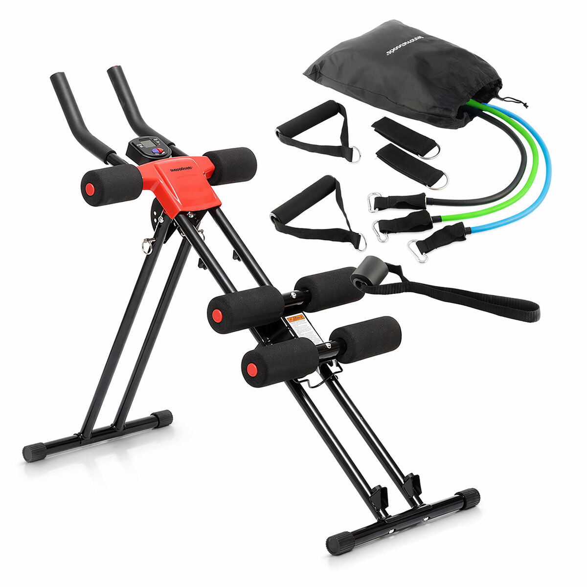 InnovaGoods Bauchmuskeltrainer-Set mit klappbarem Bauchtrainer und Widerstandsbändern – Produktansicht