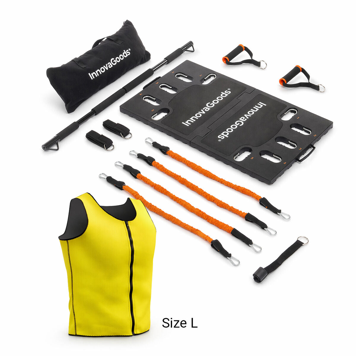 Tragbares Trainingssystem mit Sauna-Sportweste und Zubehör von InnovaGoods – Produktansicht