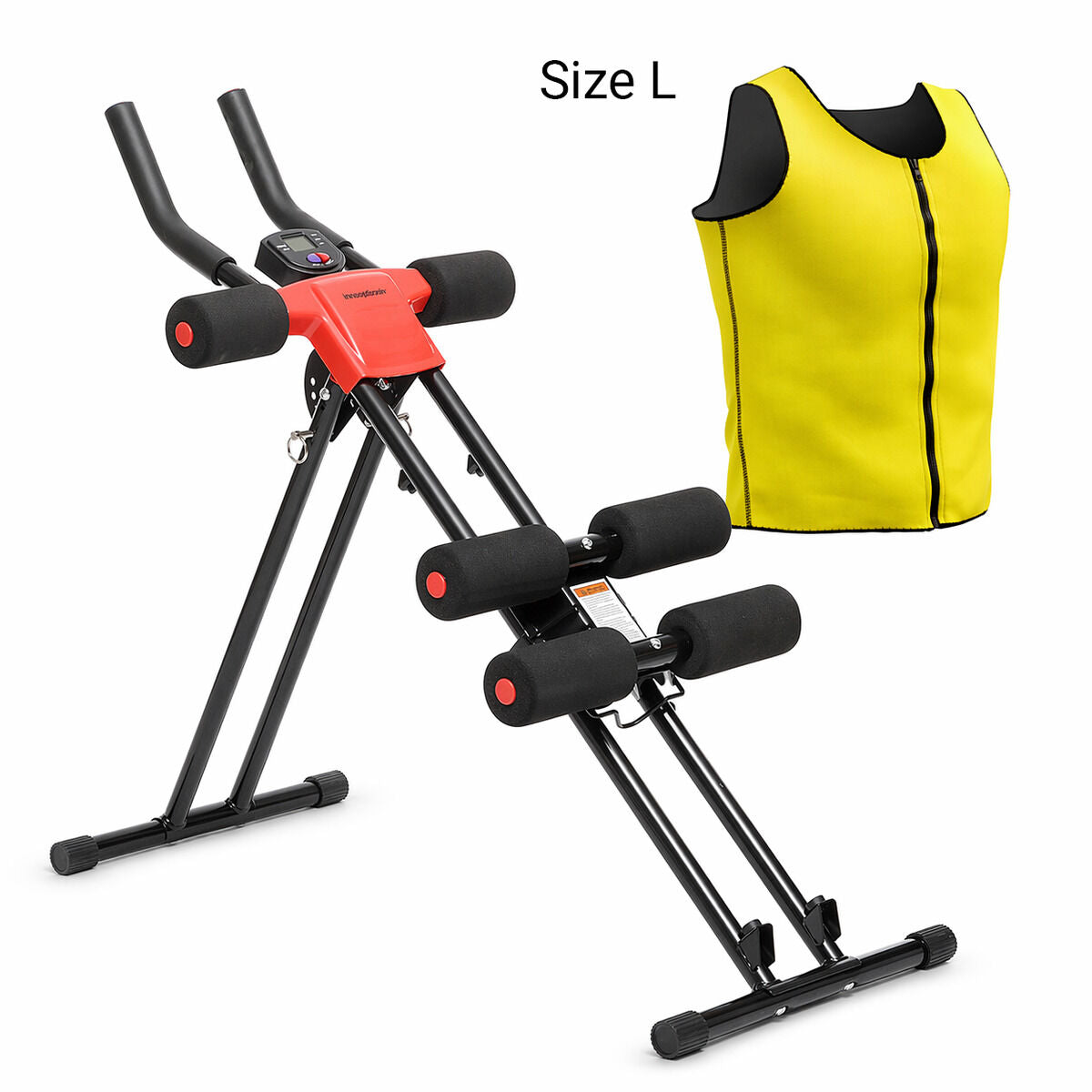 InnovaGoods Bauchtrainer-Set mit klappbarem Bauchmuskeltrainer und Sauna-Sportweste – Produktansicht