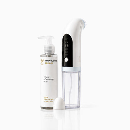 Set Gesichtsreinigungsgerät gegen Unreinheiten wiederaufladbar+Gesichtsreiniger Rice Joypure 200 ml InnovaGoods