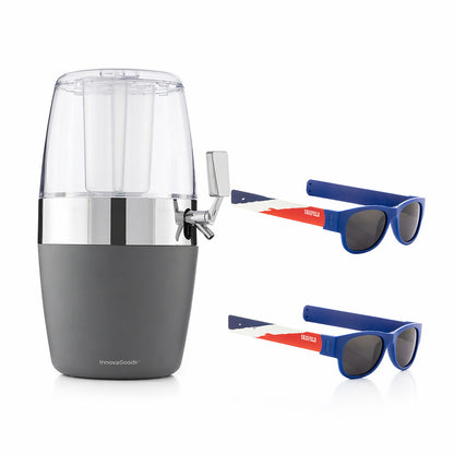 Set Bierspender mit Kühlung InnovaGoods und 2 rollbare Sonnenbrillen Sunfold France
