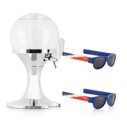 Pack Bierkühler-Spender InnovaGoods und 2 faltbare Sonnenbrillen Sunfold France