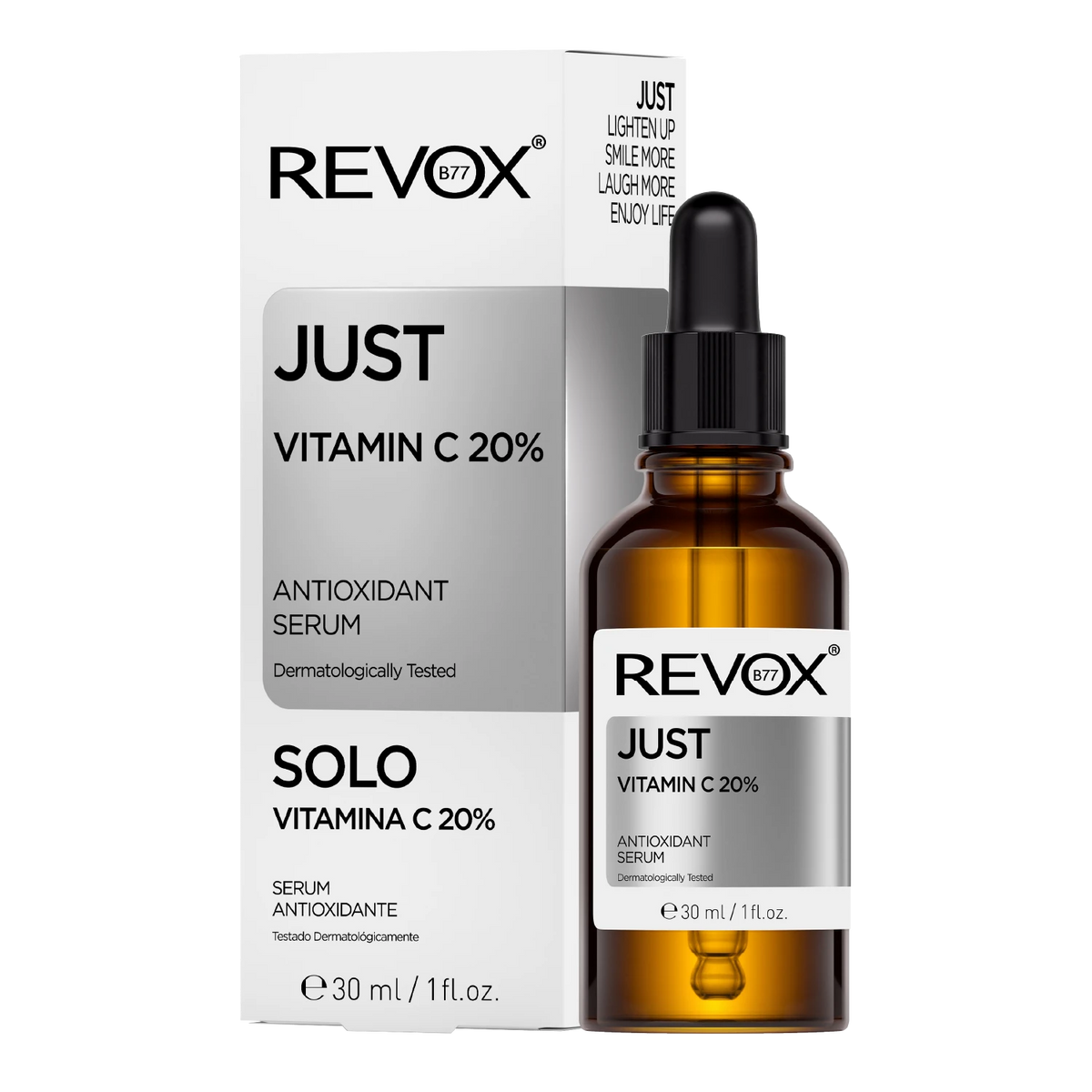 REVOX JUST Vitamin C 20% Serum 30 ml mit Flasche und Verpackung