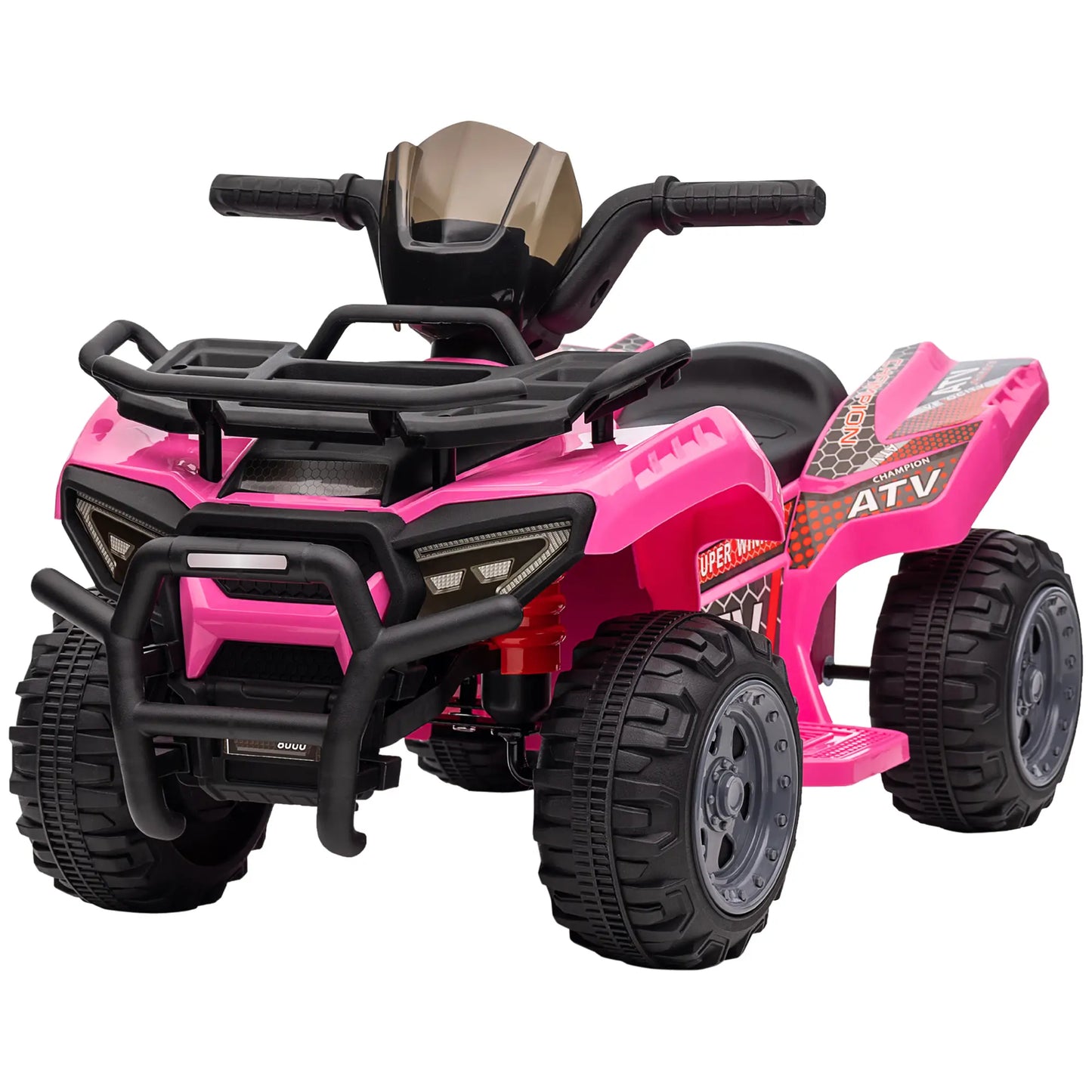 Pinkes HOMCOM Elektro Quad für Kinder von 18 bis 36 Monaten mit vier Reifen und Musikfunktion