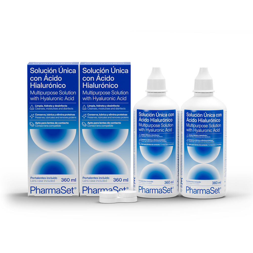PHARMASET unique solution with hyaluronic acid for soft contact lenses 2 x 360 ml