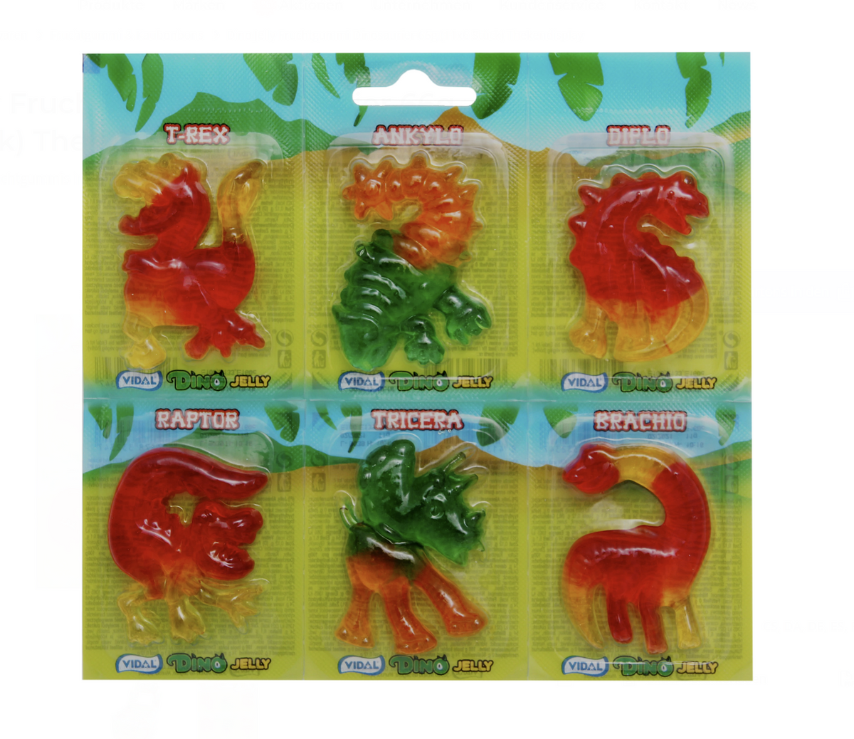 Vidal Dino Jelly Fruchtgummi Dinosaurier 66 g – 6 Portionen à 11 g