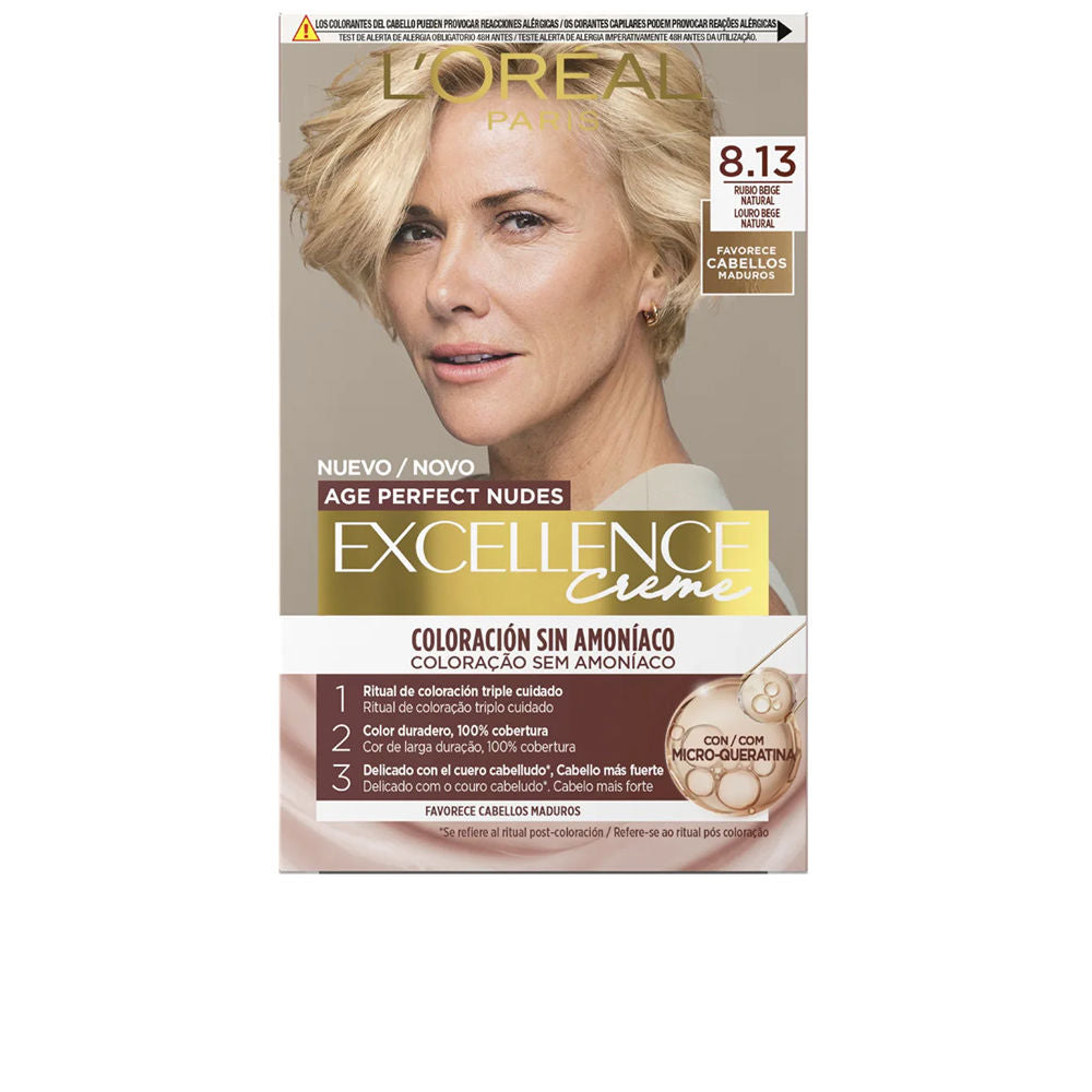 EXCELLENCE CREME ammonia-free hair color with micro-keratin #8.13-Beige Blonde 1 unit