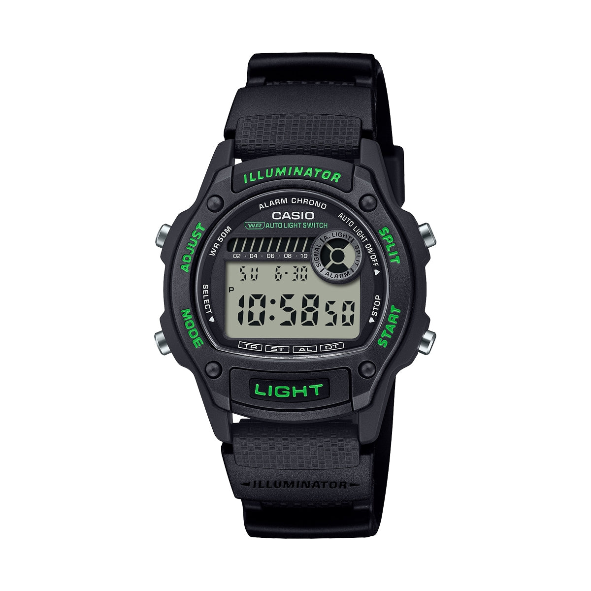 CASIO SPORT Mod. ILLUMINATOR SMALL WRIST 36.6mm case,  Bio-Based Resin strap - BLACK