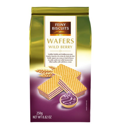 Feiny Biscuits Waffeln mit Waldbeerencremefüllung 250 g