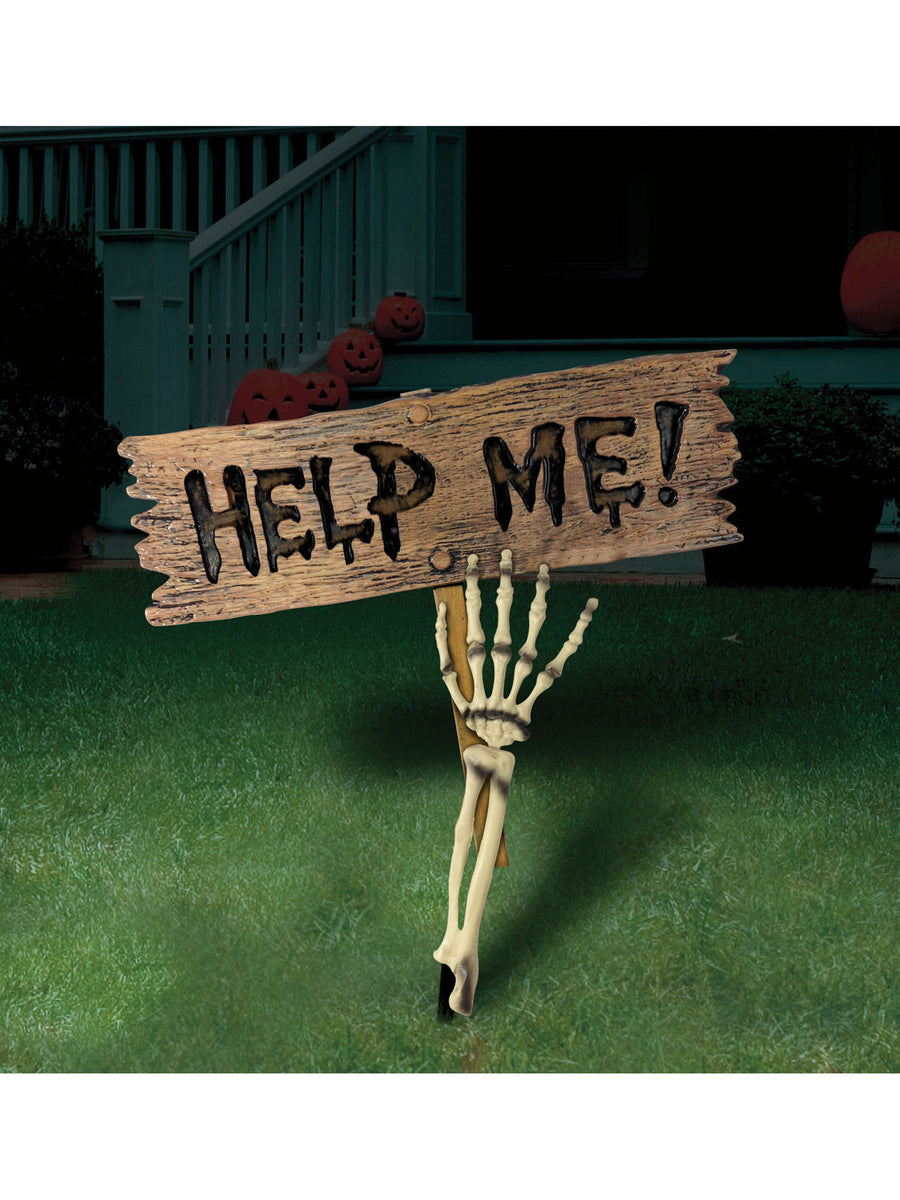 Rubies Lawn Skeleton Arm Skelettarm mit Erdspiess Halloween-Dekoration – Detailansicht