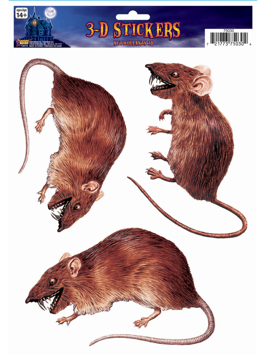 Rubies 3D-Ratten-Fenstersticker als Halloween-Dekoration