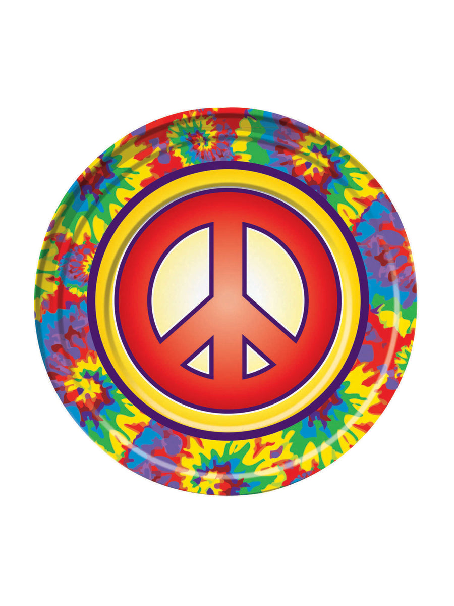 Rubies Hippie Decor Dinner-Teller 9 Zoll, 8 Stück