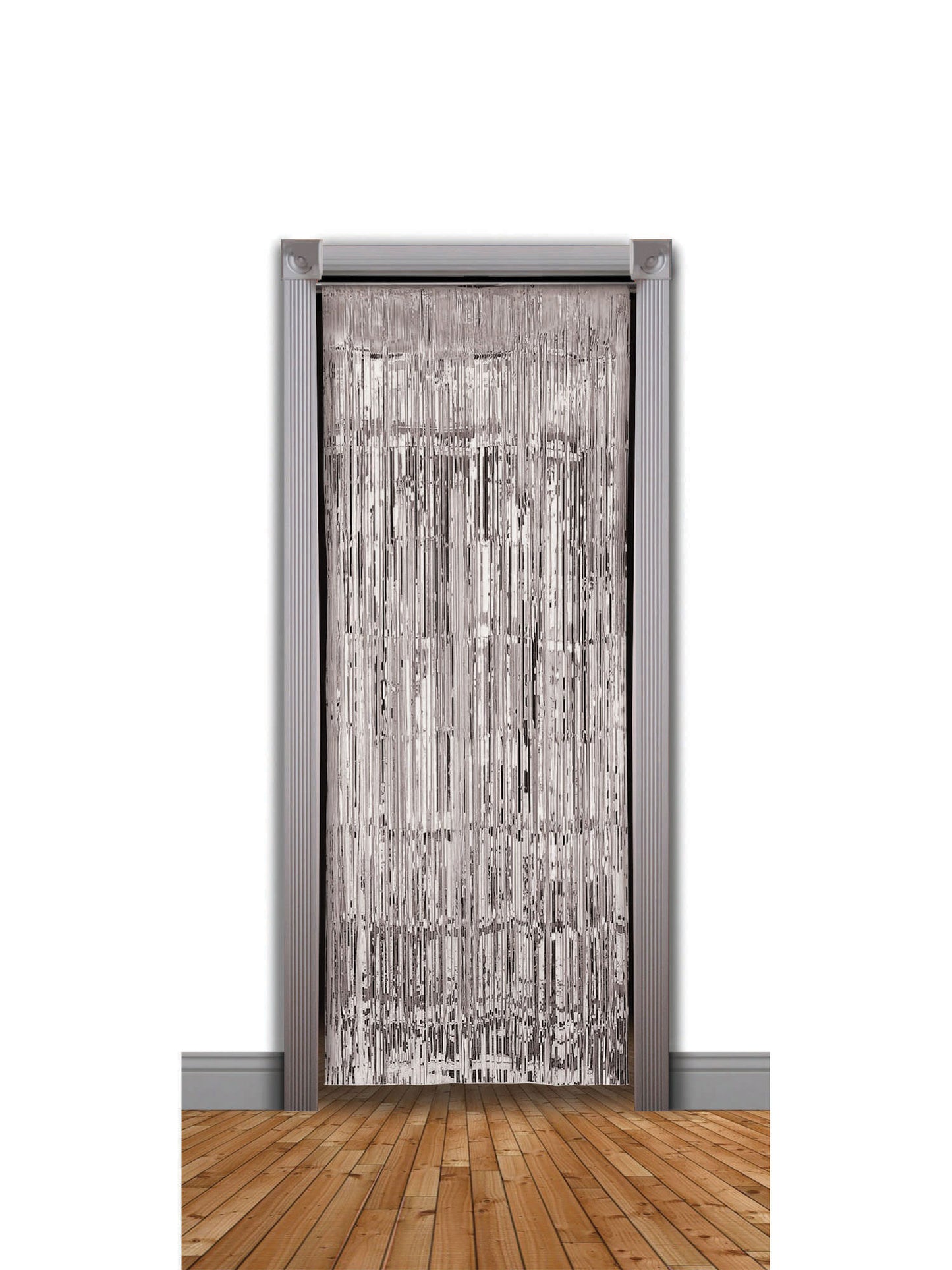 Rubies Rubies Doorway Curtain Silver Tinsel 240X94cm Party Accessories