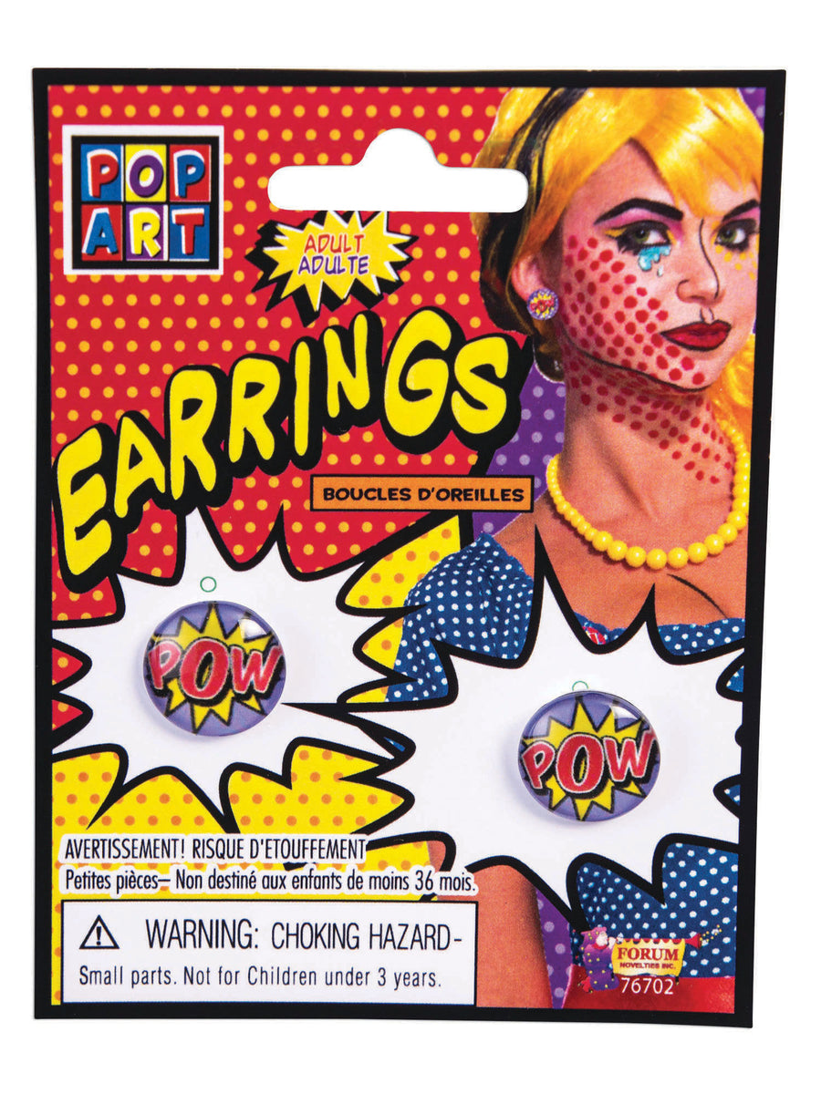 Rubies Pop-Art-Ohrringe «Pow» als Kostümzubehör
