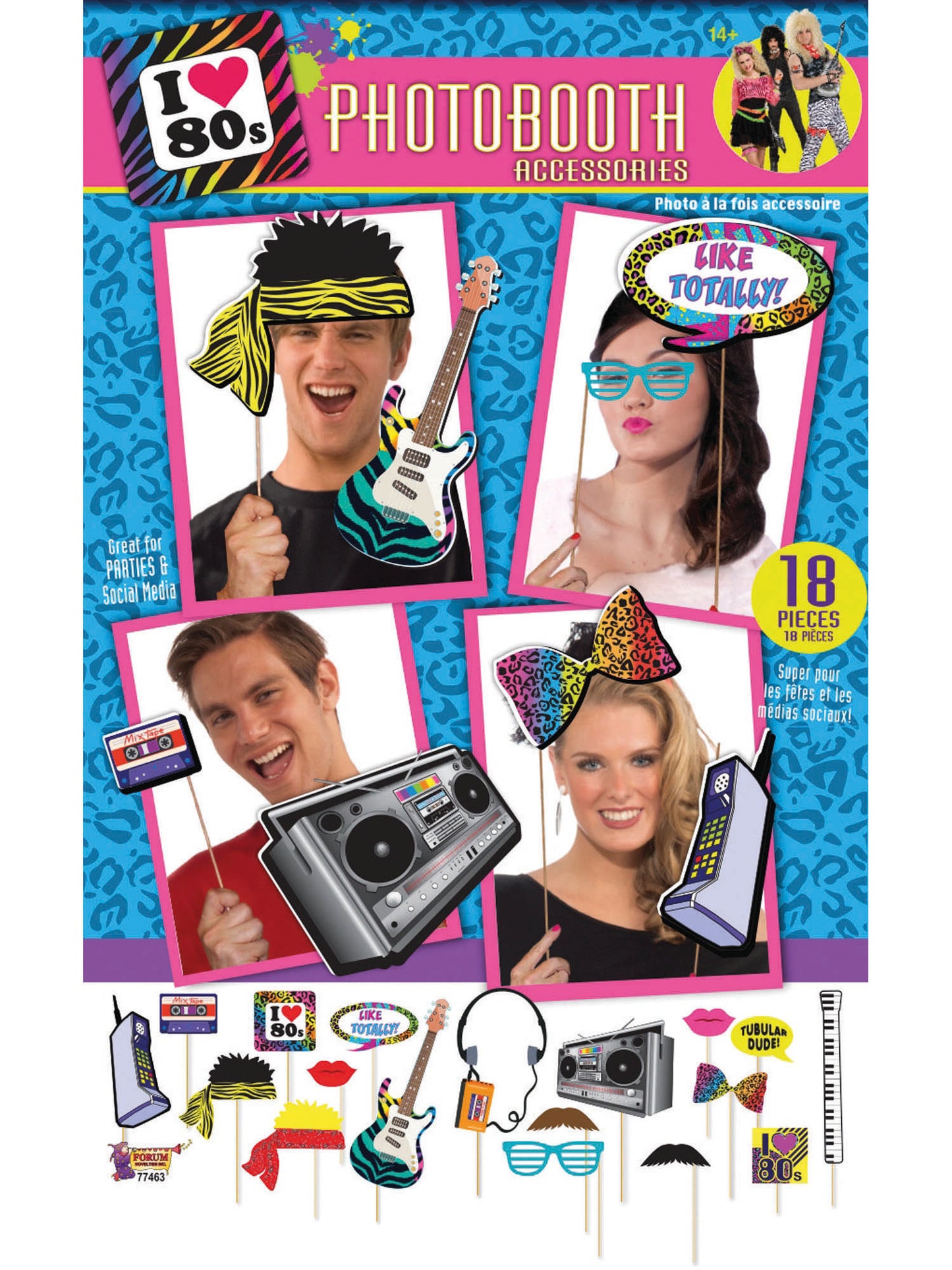 Rubies Rubies 80's Photobooth Kit 18Pc Photo Booths