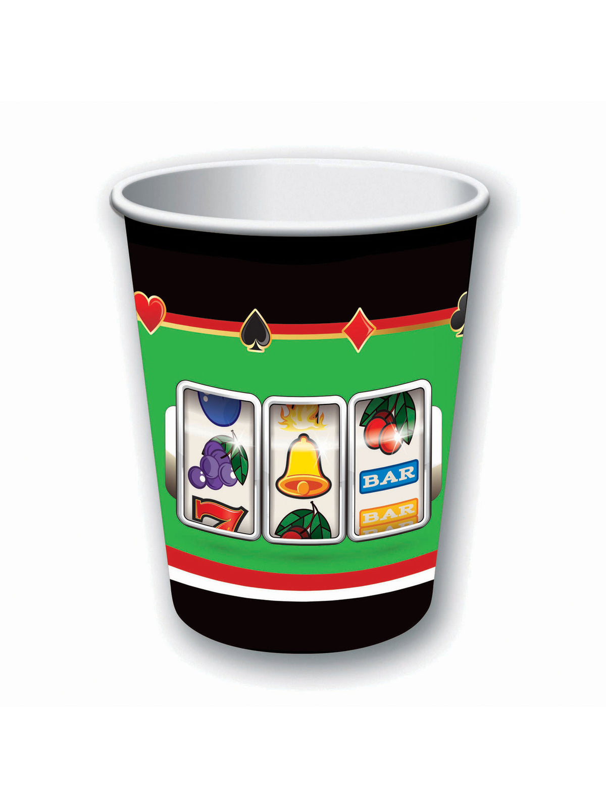 Rubies Casino Cups 9 oz 8 Stück Partybecher im Casino-Design