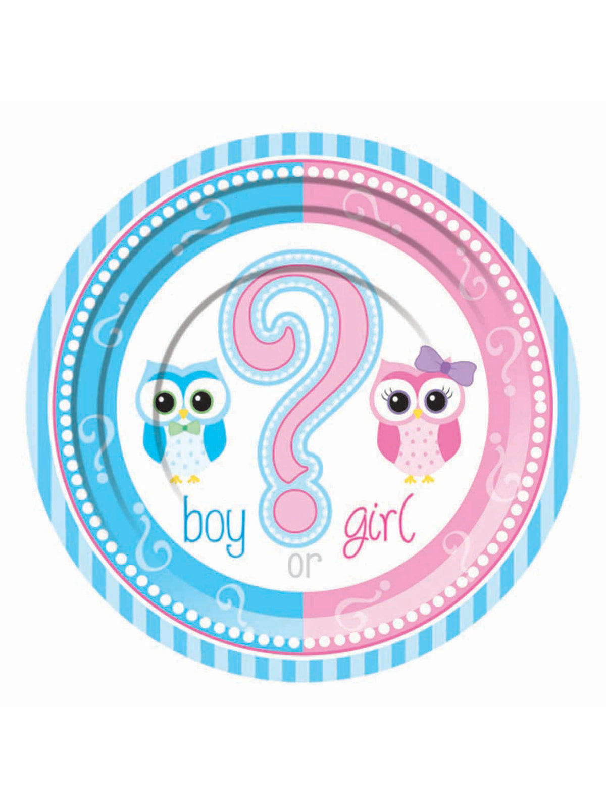 Rubies Gender Reveal 17cm Plates Party Goods