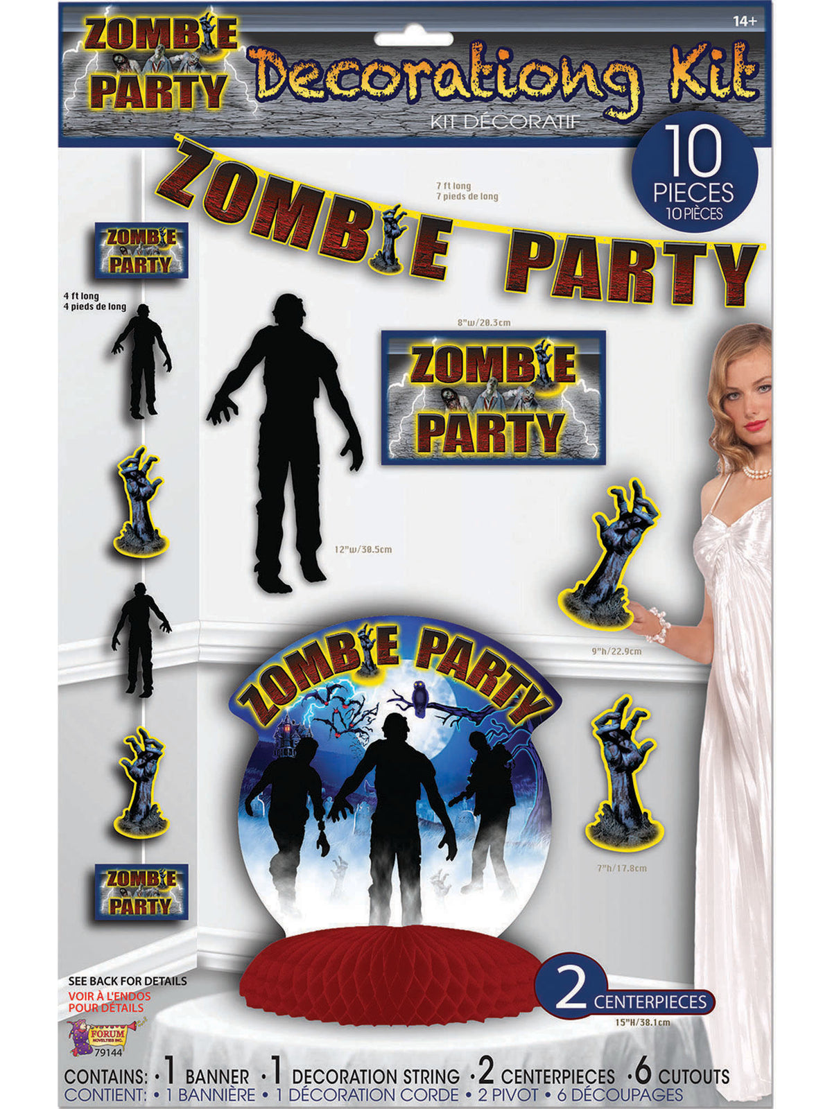 Rubies Zombie Party Decor Set mit 10 Party-Accessoires im Zombie-Design