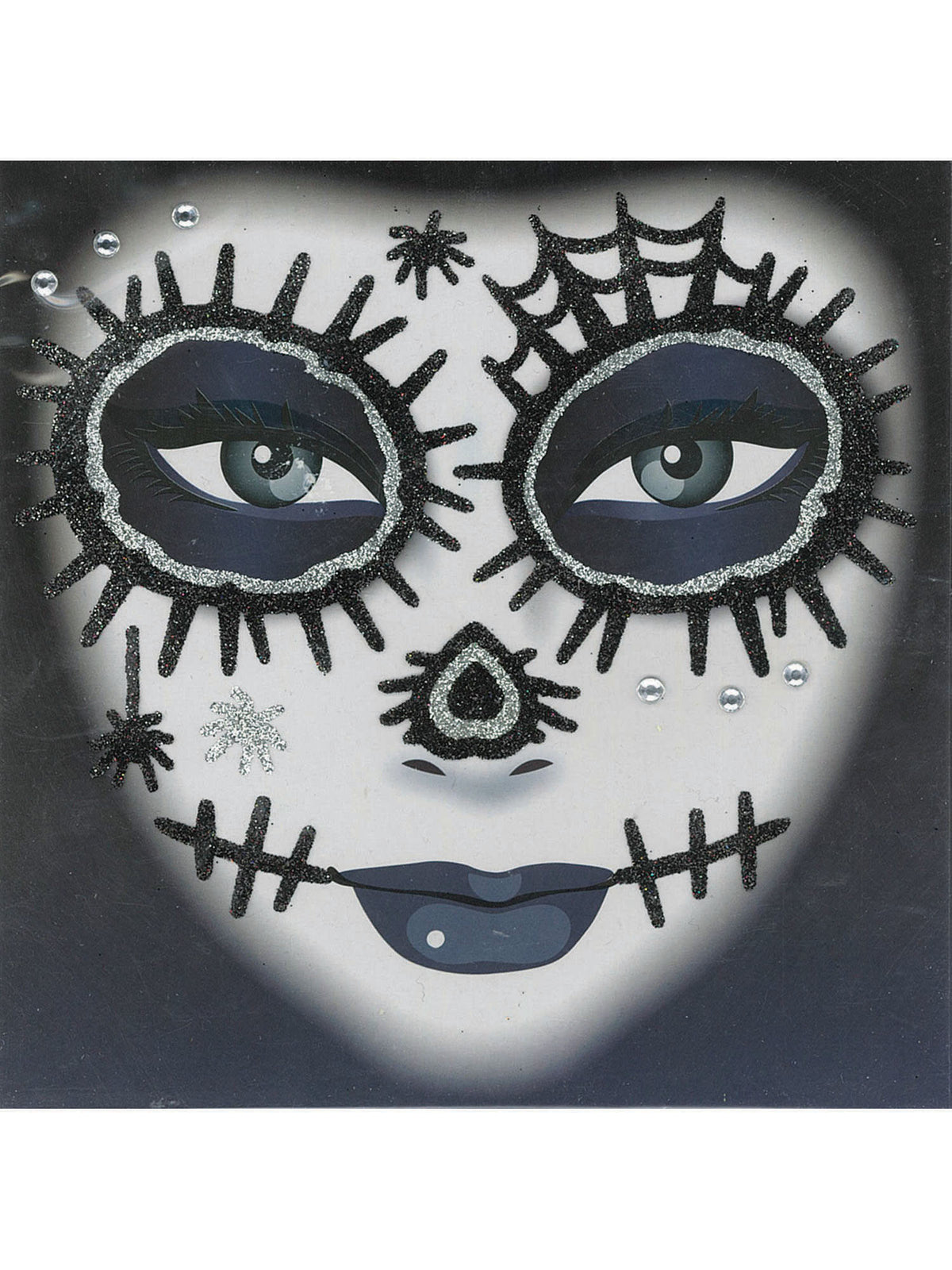 Rubies Day Of The Dead Glitter Tattoo Black (On Hold) Make-Up