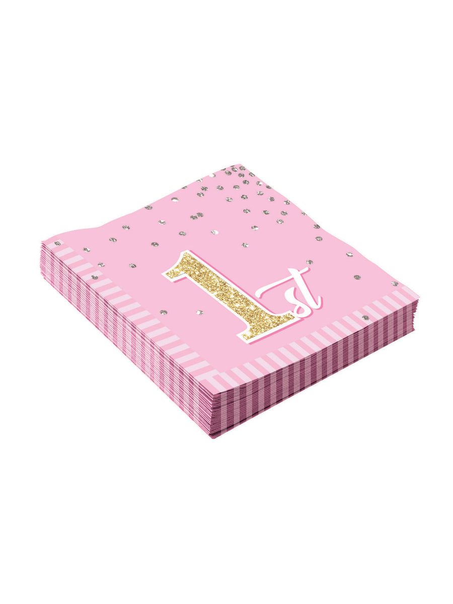Rubies Birthday (1st) Girl Napkin 33cm Party Goods