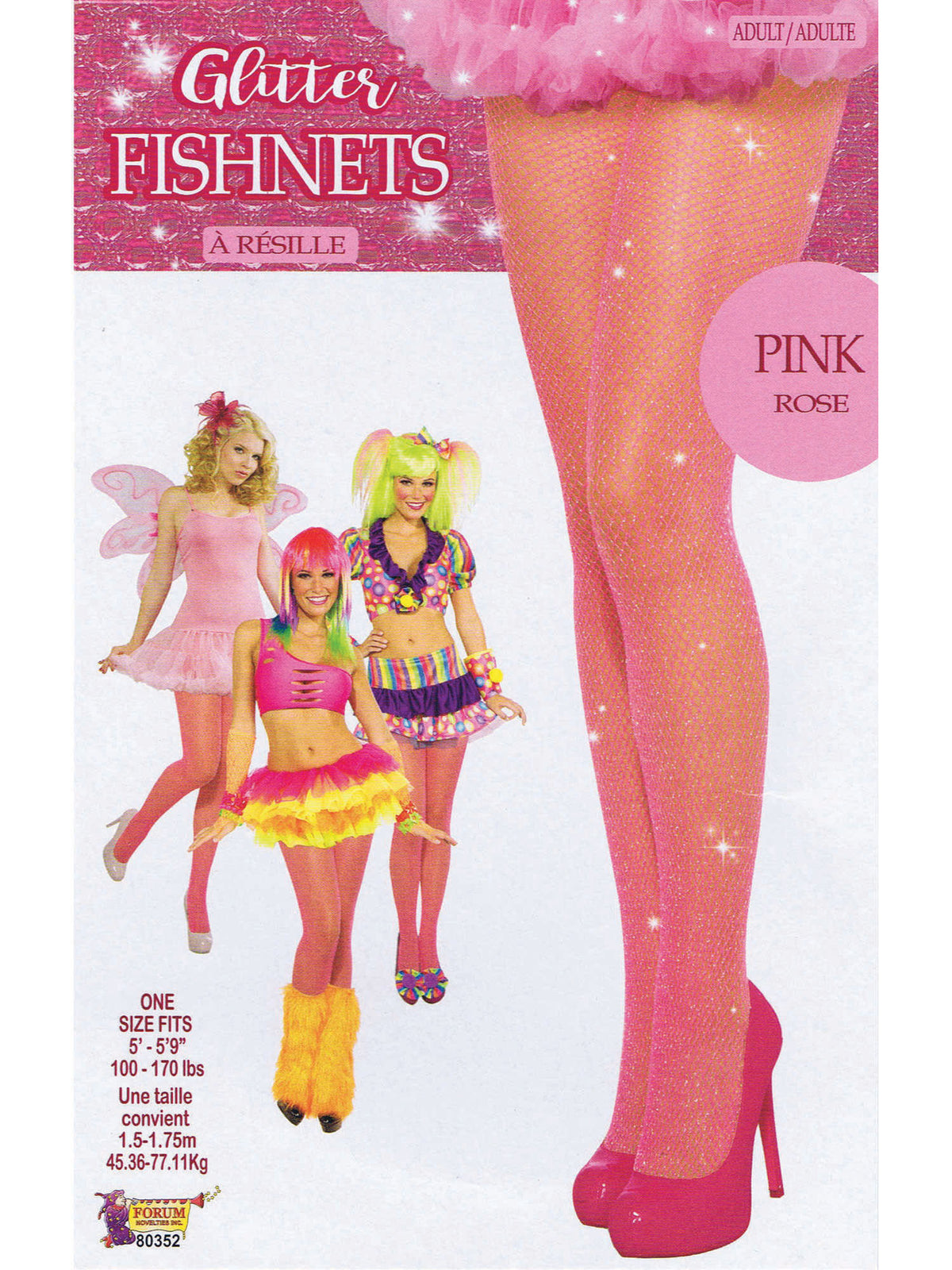 Rubies Fishnet Stockings Glitter Pink Pride