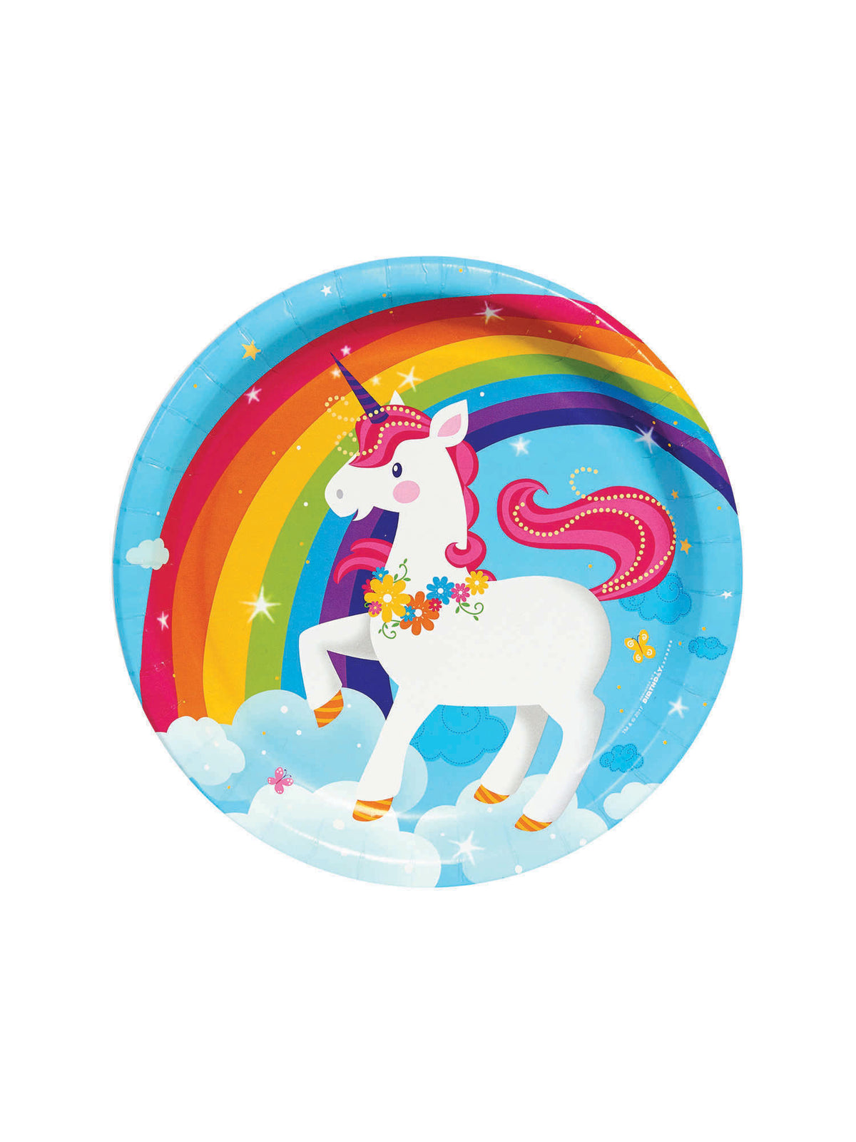 Rubies Generic Fairytale Unicorn Blue 22cm Plates Tablewear