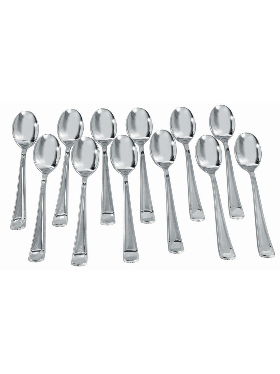 Rubies Silver Plated Spoons ( 12 pack) Party Goods