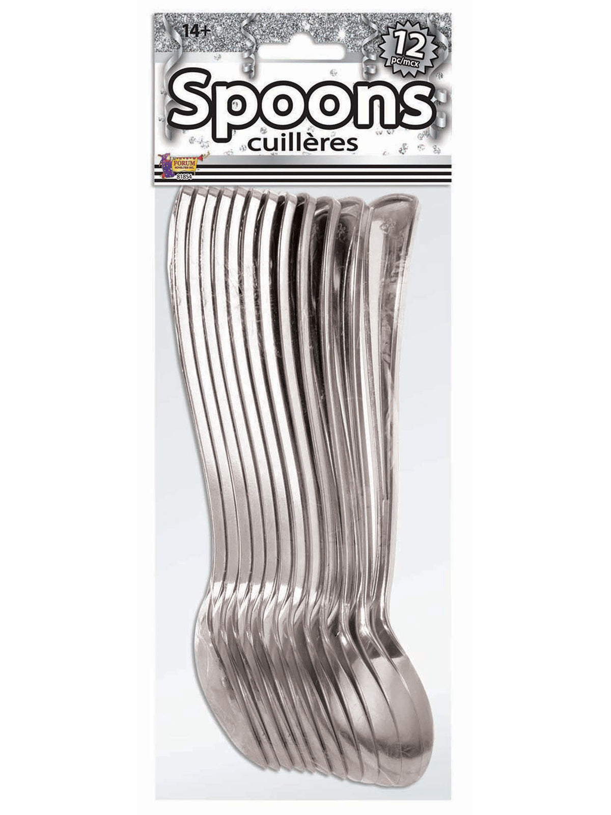 Rubies Silver Plated Spoons ( 12 pack) Party Goods