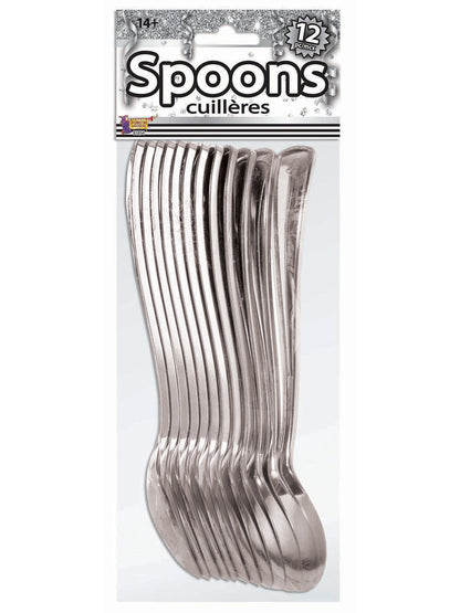 Rubies Silver Plated Spoons ( 12 pack) Party Goods