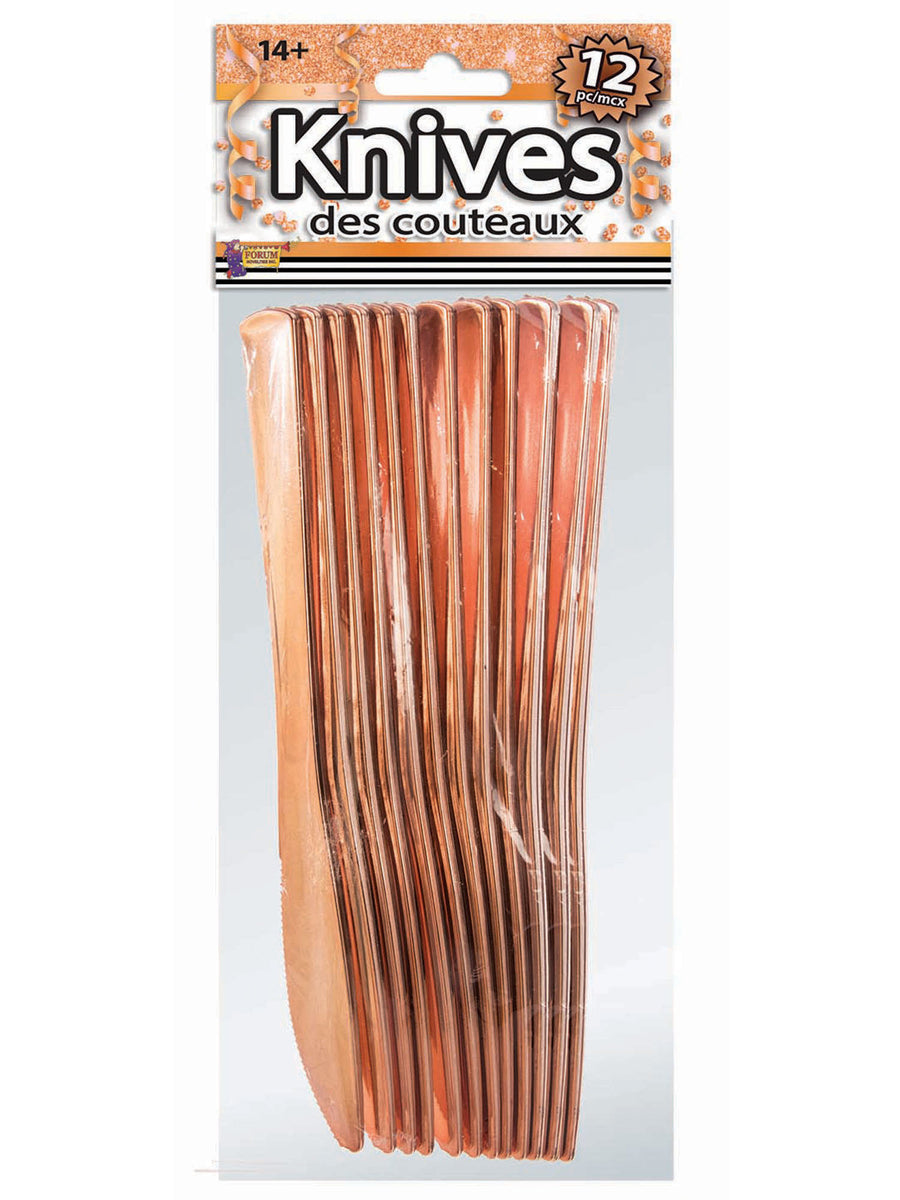 Rubies Rose Gold Knives ( 12 pack) Tablewear