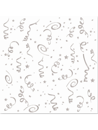 Rubies Generic Silver Confetti Napkins Lge. ( 16 Pack) Tablewear