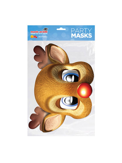 Rubies Rudolph Character Gesichtsmaske aus Karton – Produktansicht