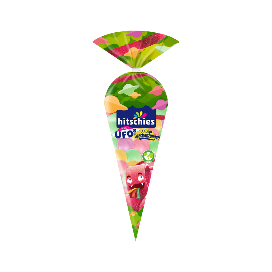 Hitschies brizzl UFOs saure Drachenzungen 75g – Produktansicht
