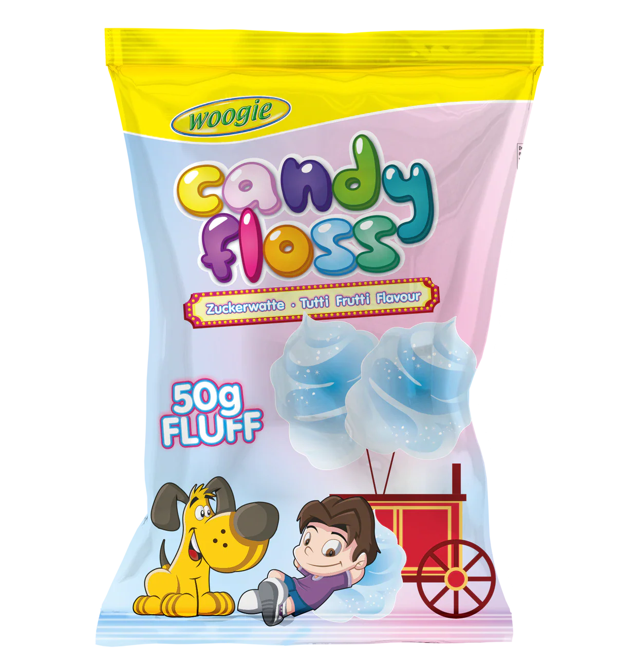Woogie Zuckerwatte Tutti Frutti Geschmack 50g – Produktansicht