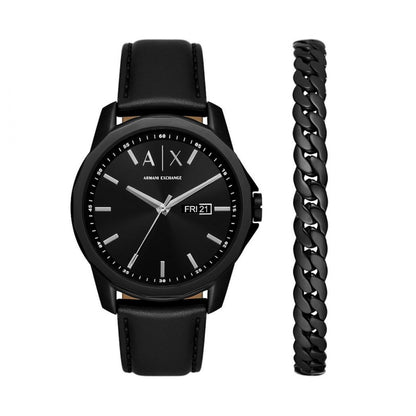 A|X ARMANI EXCHANGE AX7147SET Day & Date Armbanduhr 44 mm Schwarz
