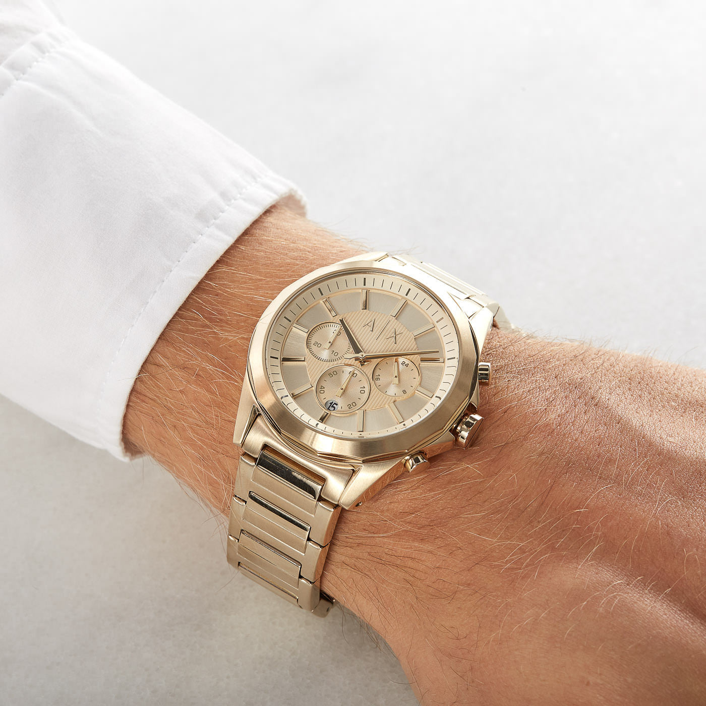 A|X ARMANI EXCHANGE DREXLER AX2602 Chronograph Armbanduhr 44 mm Gold ansicht-3