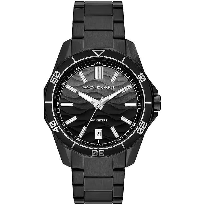 A|X ARMANI EXCHANGE SPENCER AX1952 Date Armbanduhr 44 mm Schwarz ansicht-2