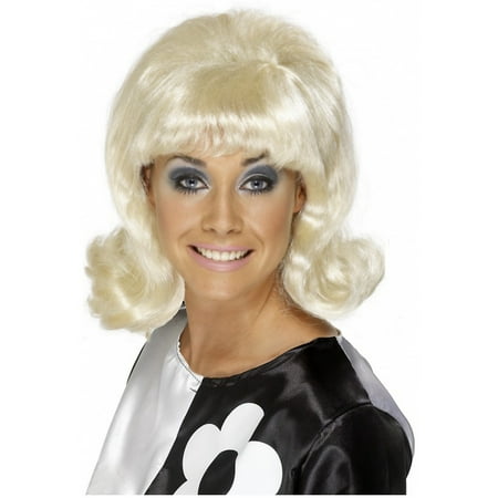 Smiffys Blonde 60er Jahre Blow Wave Damenperücke aus synthetischem Haar verstellbar