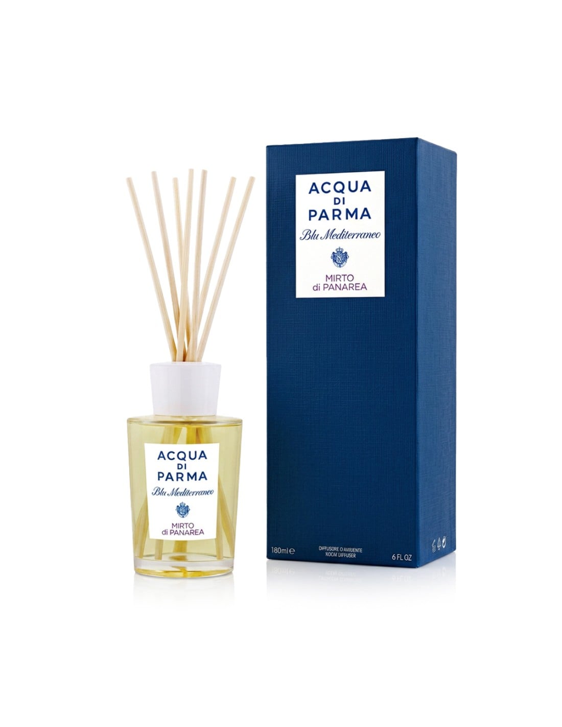 Acqua di Parma, Blu Mediterraneo - Mirto di Panarea, Duftstäbchen, Aroma-Rattanstäbchen-Diffusor, 180 ml