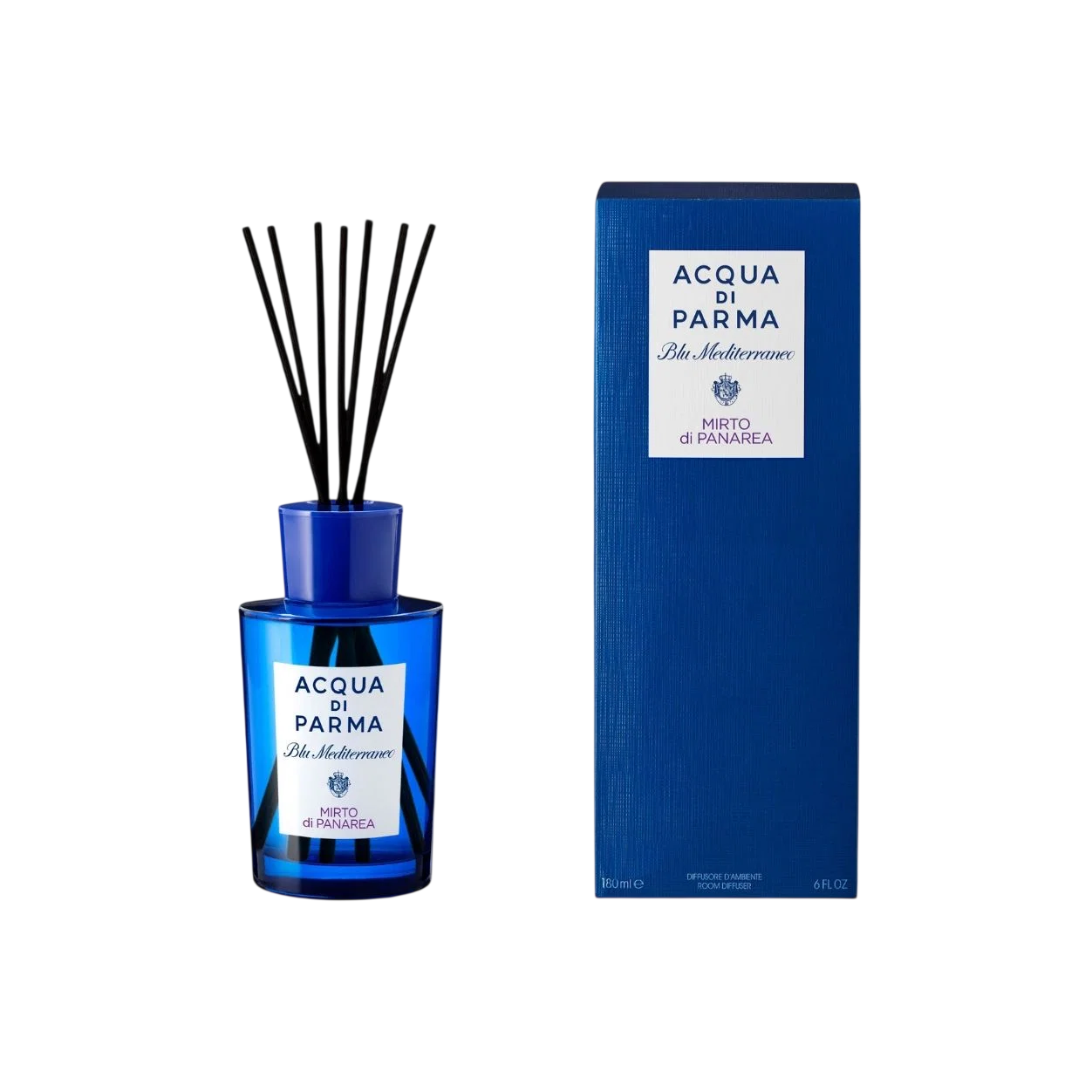 Acqua di Parma, Blu Mediterraneo - Mirto di Panarea, Duftstäbchen, Aroma-Rattanstäbchen-Diffusor, 180 ml