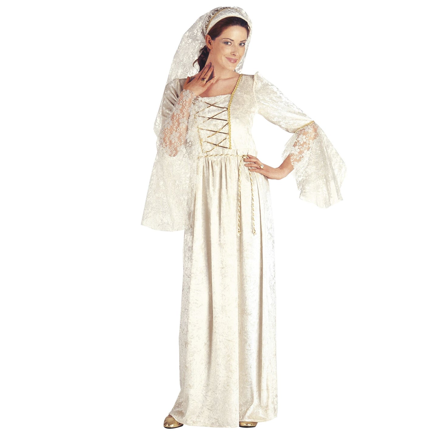 "ADLIGE DAME" (Kleid mit Schleier, Kopfbedeckung mit Schleier) – Vorderansicht