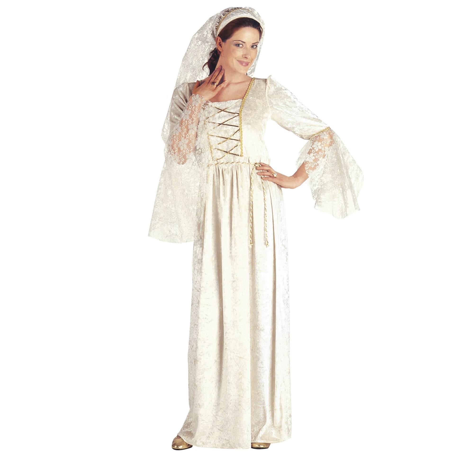 "ADLIGE DAME" (Kleid mit Schleier, Kopfbedeckung mit Schleier) – Vorderansicht