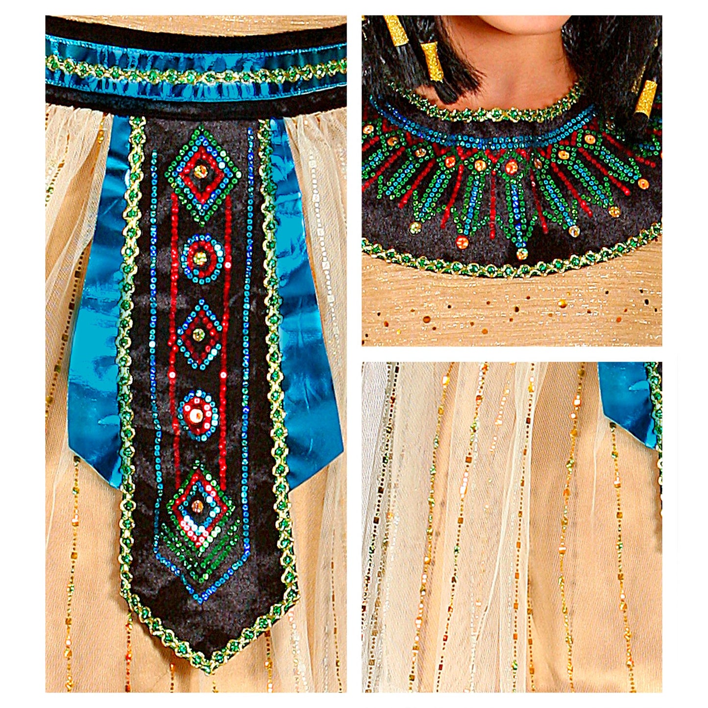 "ÄGYPTISCHE HERRSCHERIN" (Kleid mit Armstulpen und Umhang) – Ansicht 4