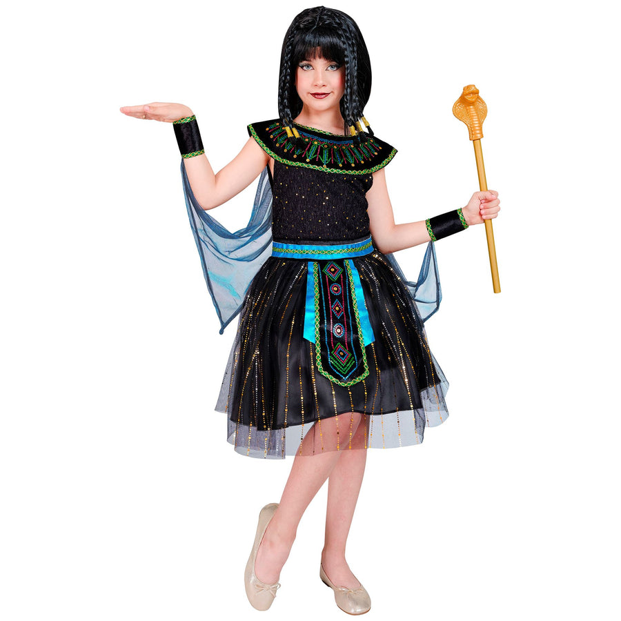 "ÄGYPTISCHE HERRSCHERIN" (Kleid mit Armstulpen und Umhang) – Detailansicht